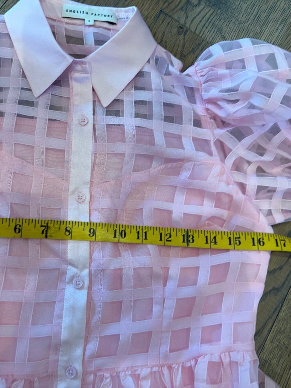 English Factory Gridded Organza Tiered Maxi Dress - Picture 3 of 7